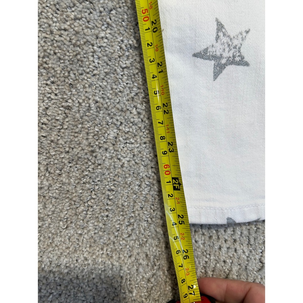 Current Elliott The‎ Boyfriend Sugar White Metallic Stars Jeans Size 30 - Picture 4 of 7